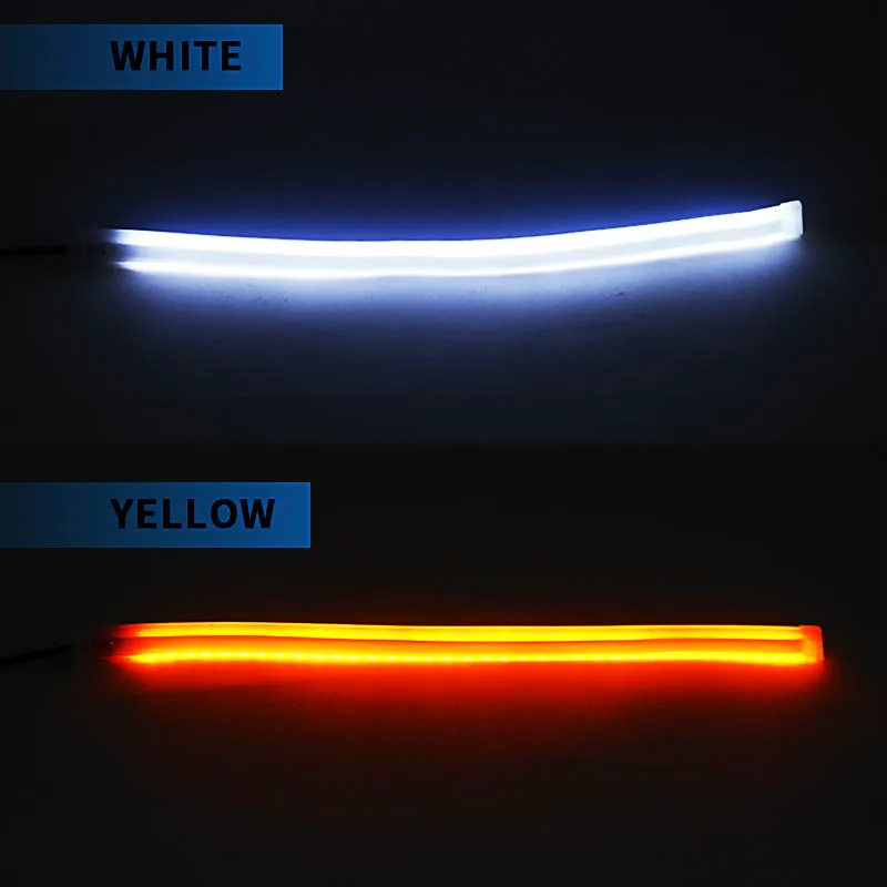 2 قطعة DRL سيارة مرنة LED النه - مراجعة Car Led Strip 12V Waterproof وسعره