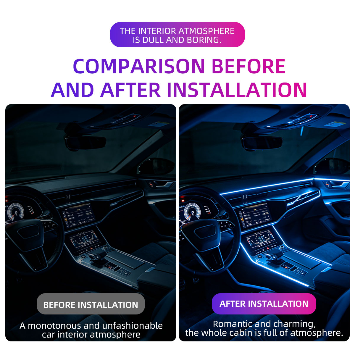 شريط إضاءة داخلي للسيارة 4/5/6 - مراجعة Car Dashboard Light Fiber Optic وسعره