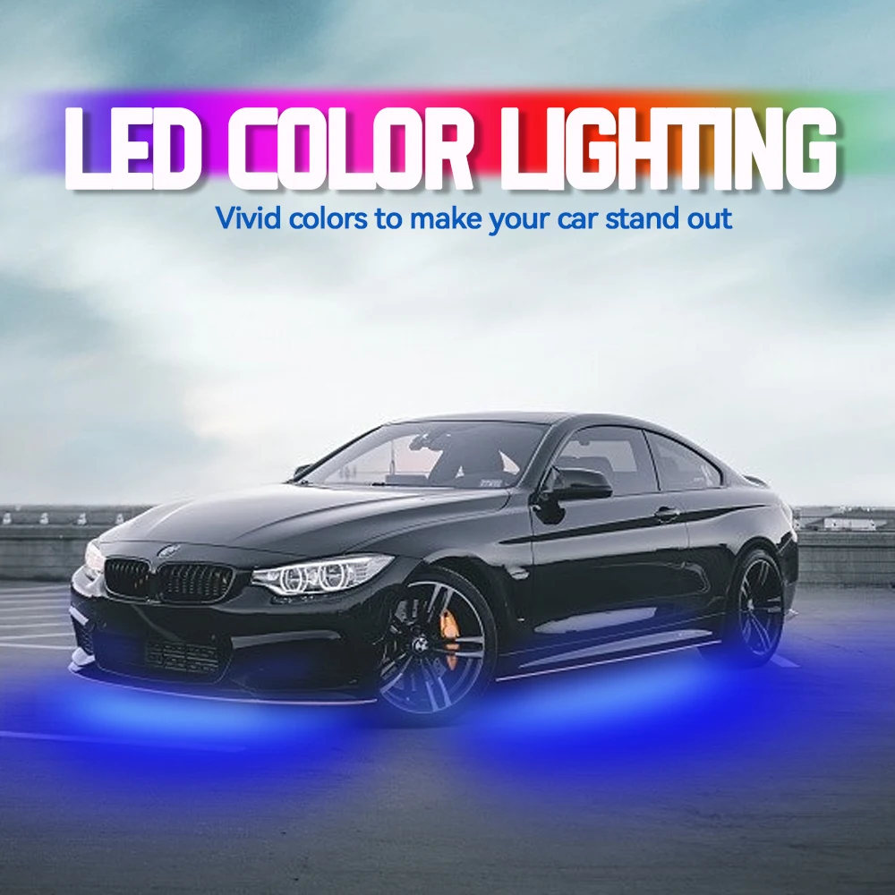 4 قطع من شرائط إضاءة LED RGB ل - مراجعة Car Led Strip 12V Waterproof وسعره