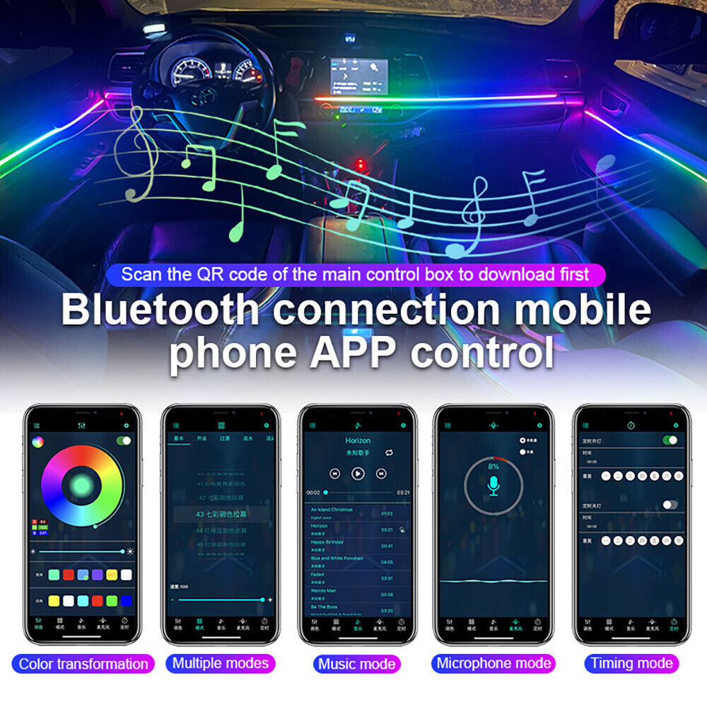 22 في 1 LED قطاع السيمفونية ال - مراجعة Car Dashboard Light Fiber Optic وسعره