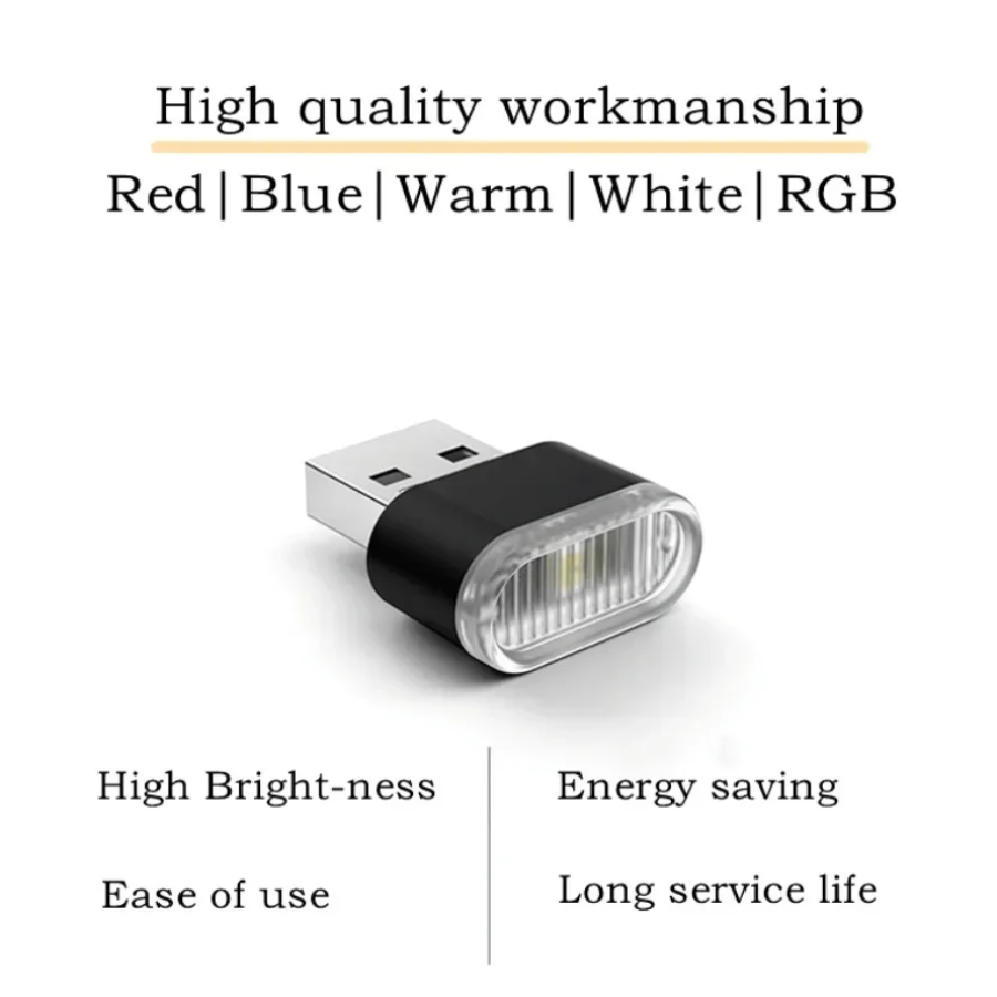 5 قطعة/الحزمة صغيرة 5 فولت USB - مراجعة Car Interior Neon Light Usb وسعره