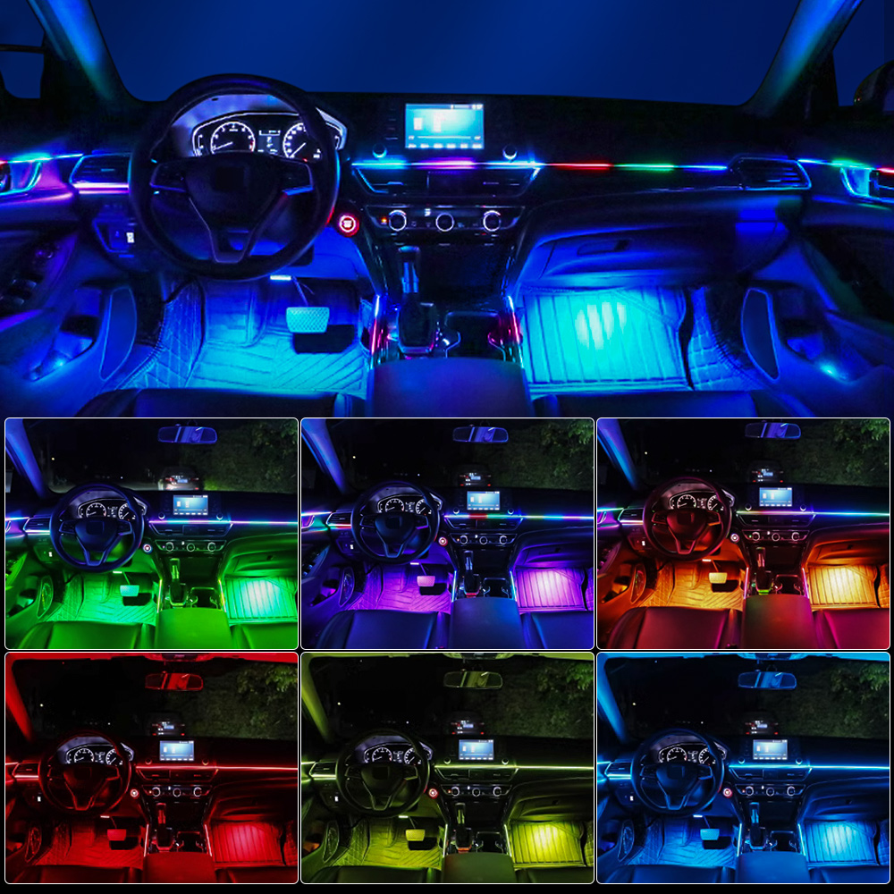 طقم تعديل إضاءة داخلية للسيارة - مراجعة Car Ambient Lighting 18 In 1 وسعره