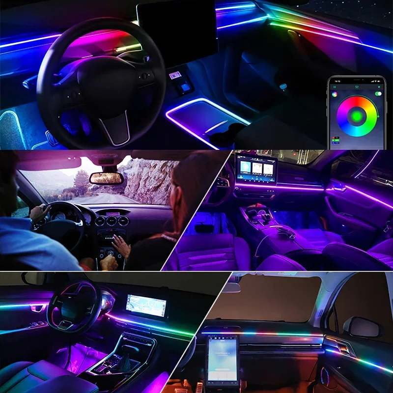 22 في 1 إضاءة داخلية فاخرة للس - مراجعة Car Ambient Lighting 64 Color وسعره
