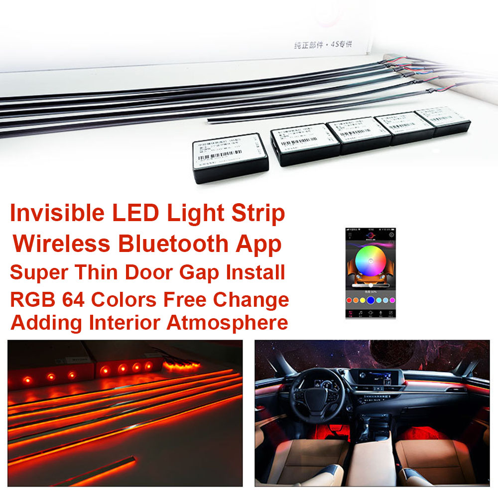 العالمي 18 في 1 RGB LED سيارة  - مراجعة Car Ambient Light Door Panel Acrylic وسعره