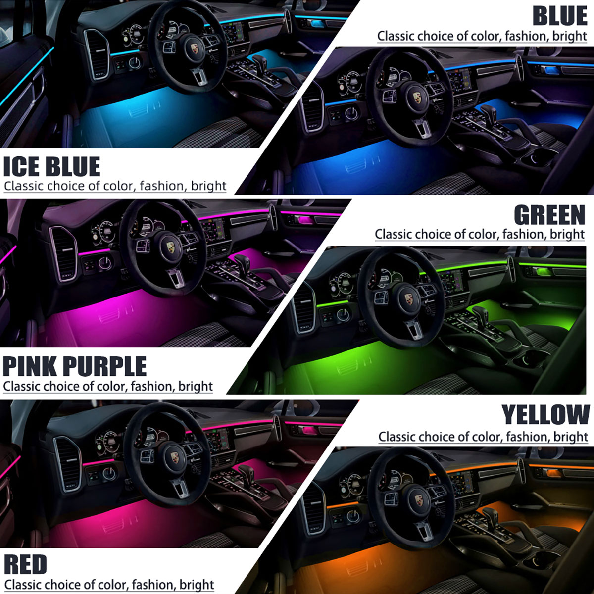 شريط إضاءة LED باردة من الأليا - مراجعة Car Dashboard Light Fiber Optic وسعره