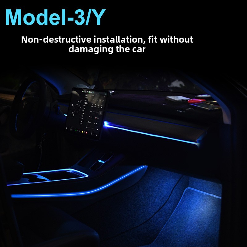مناسب لطراز 2018-2026 موديل 3، - مراجعة Car Dashboard Light Fiber Optic وسعره