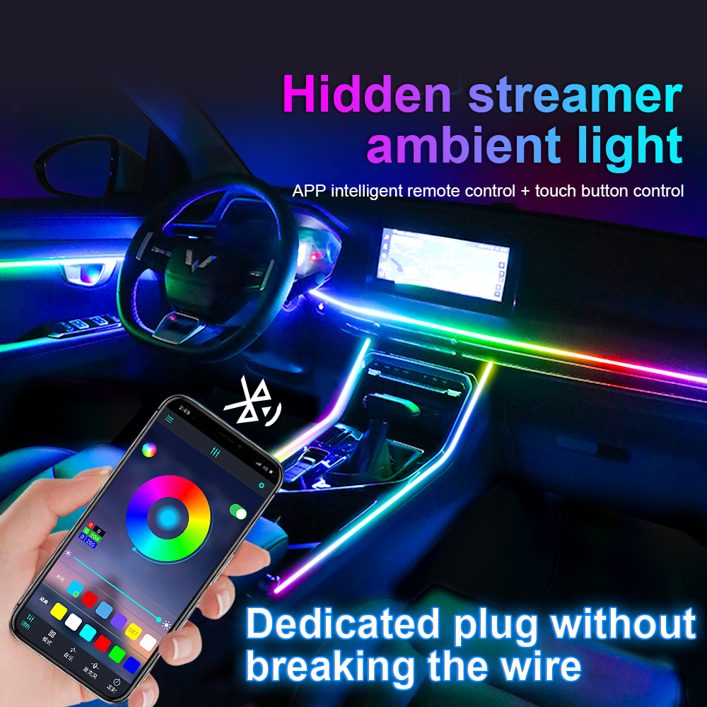 RGB LED سيارة جو ضوء السيمفوني - مراجعة Car Dashboard Light Fiber Optic وسعره