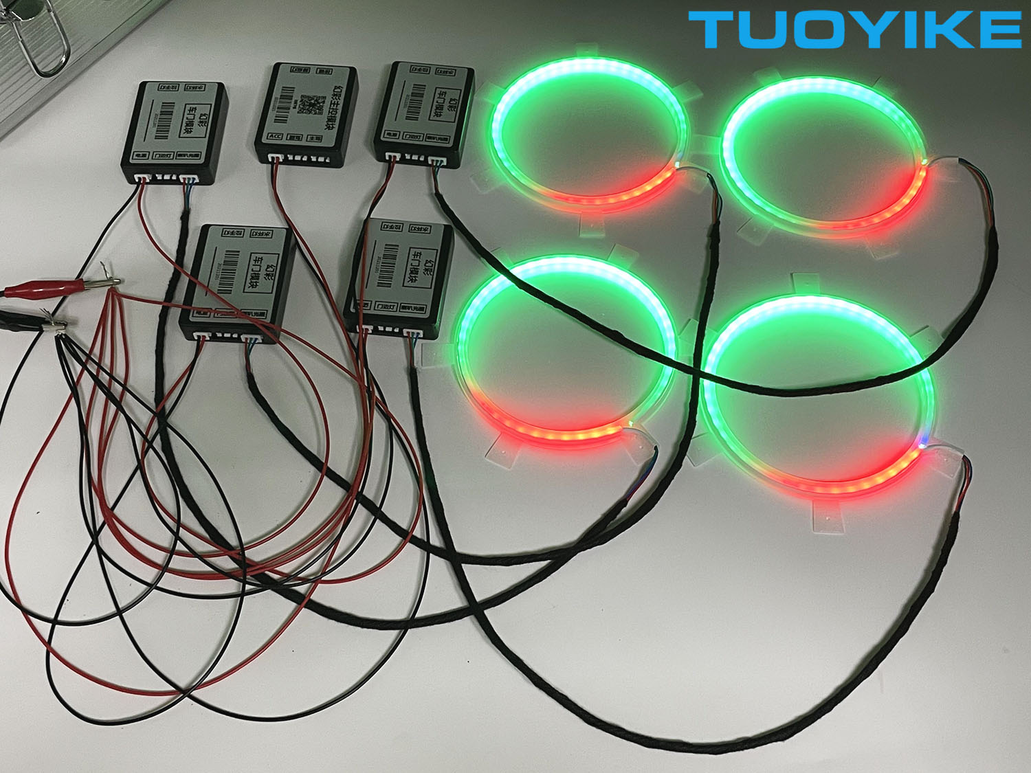 4PCS LED Symphony Car Audio Ho - مراجعة Car Ambient Light Door Panel Acrylic وسعره