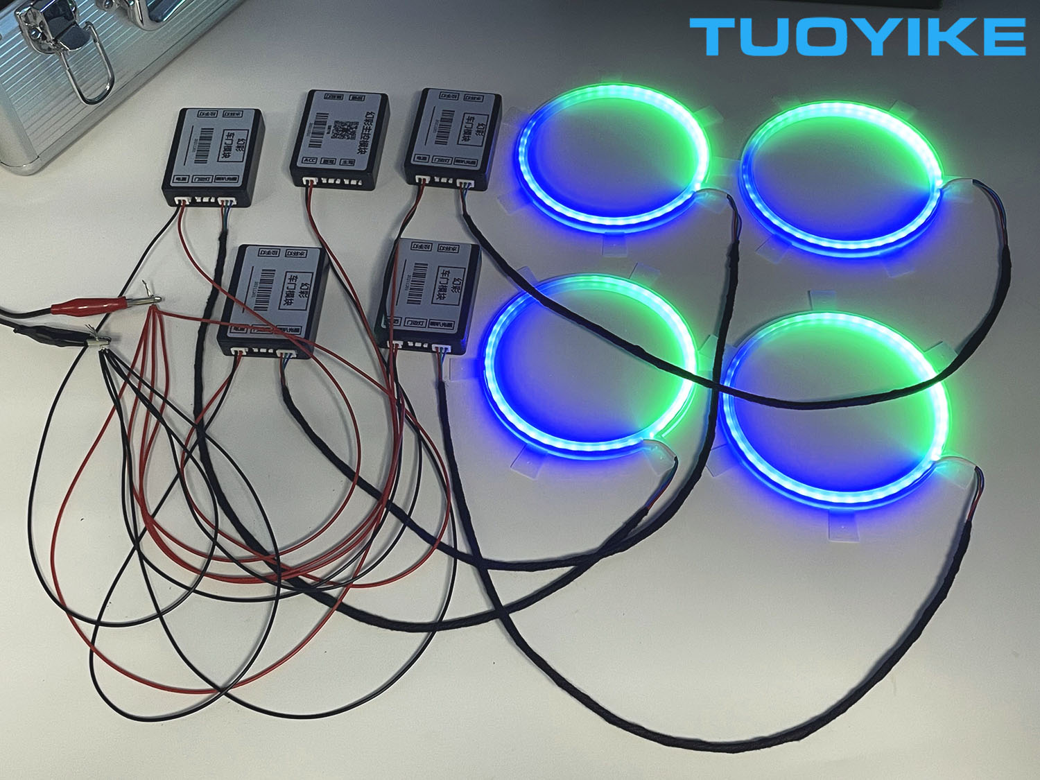 4PCS LED Symphony Car Audio Ho - مراجعة Car Ambient Light Door Panel Acrylic وسعره
